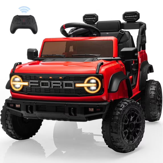 Conchico 12V Licensed Ford Bronco Powered Ride-On Cars with Remote Control, Ride on Toys with Music & Seatbelt, Electric Car for Kids
