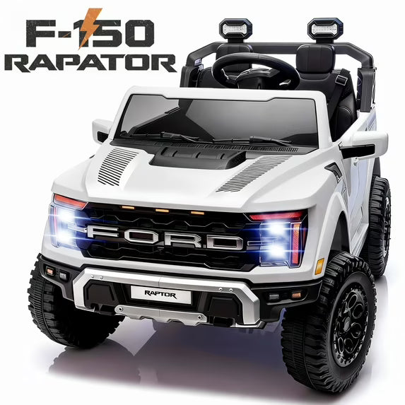 24V Ride On Toys for Big Kids 2 Seater, Ford F150 Electric Car for Kids, Battery Powered Kids Ride On Car to Drive, Toddler Car with Bluetooth LED Light for Boys Girls 3-8