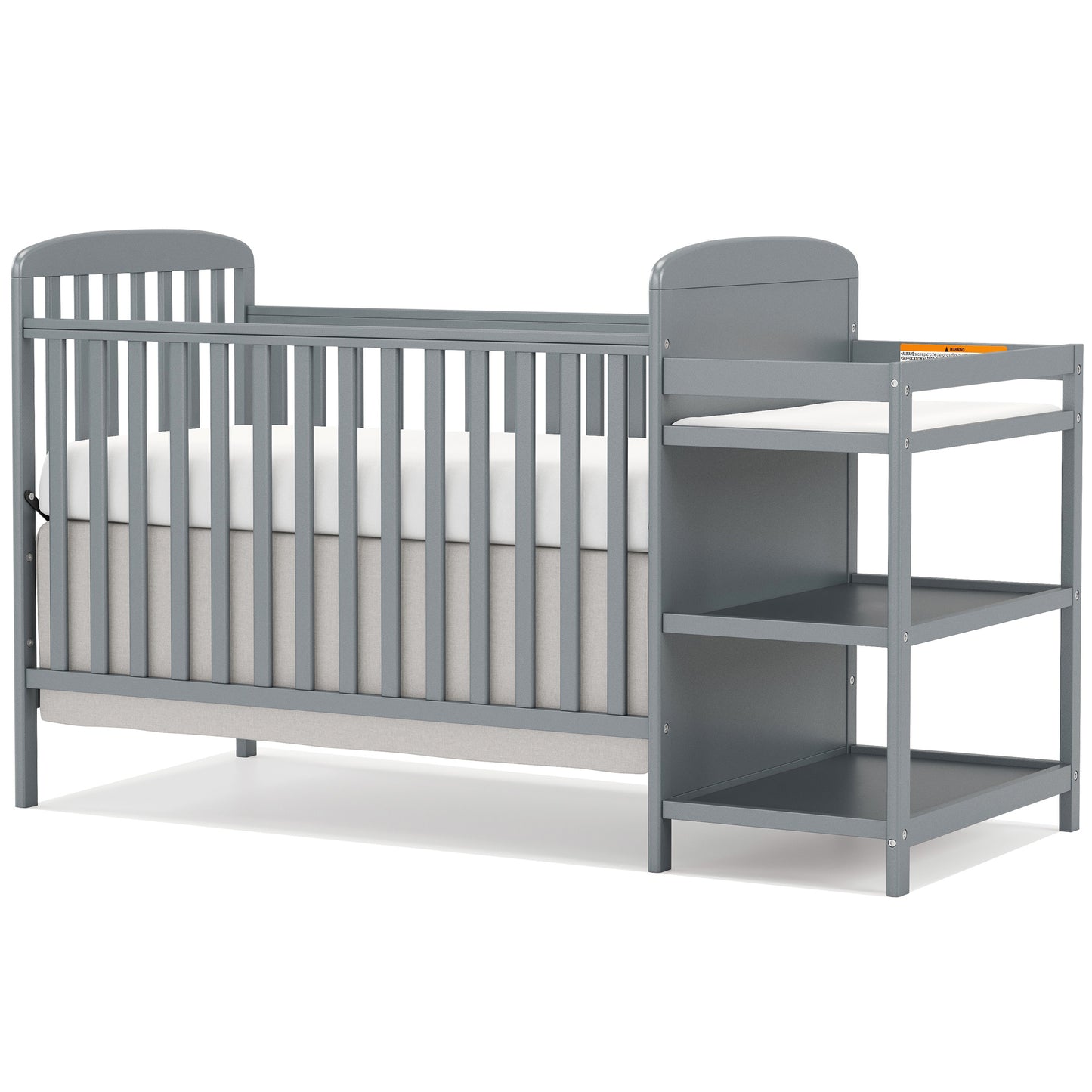 CASEMIOL Baby Crib with Changing Table 3 in 1, New Zealand Pinewood Cribs Convertible to Toddler Daybed Bed, Non-Toxic Finish, Easy to Assemble