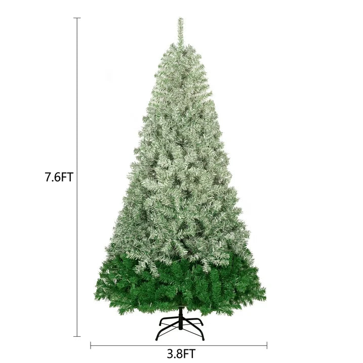 Conchico Pre-lit Artificial Christmas Trees, 7.6FT Lighted Green Xmas Tree W/ Lights, DIY Decor Trees with Remote Control for 8 Llight Modes, Indoor Home Room Shop Holiday Decor, 1200 Tips