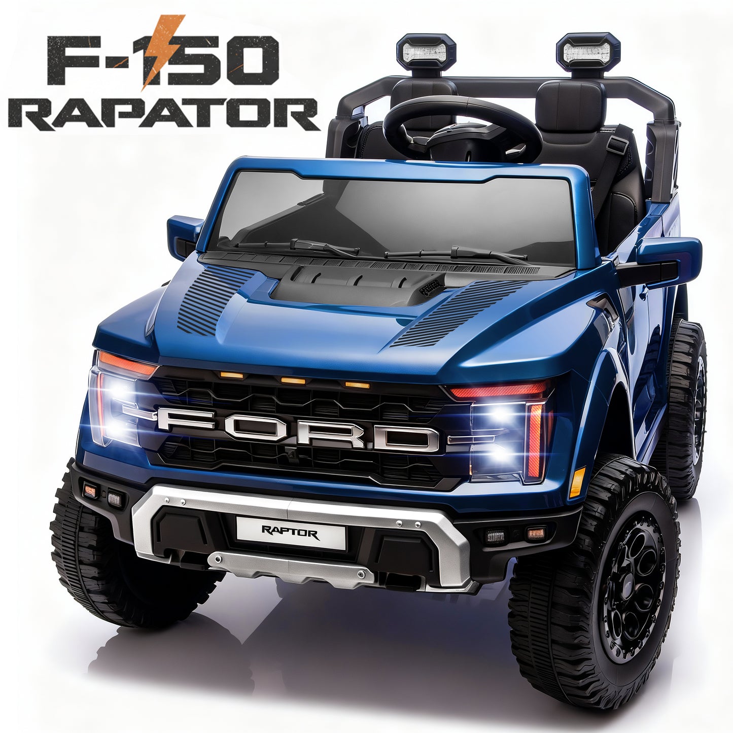 24V Ride On Toys for Big Kids 2 Seater, Ford F150 Electric Car for Kids, Battery Powered Kids Ride On Car to Drive, Toddler Car with Bluetooth LED Light for Boys Girls 3-8