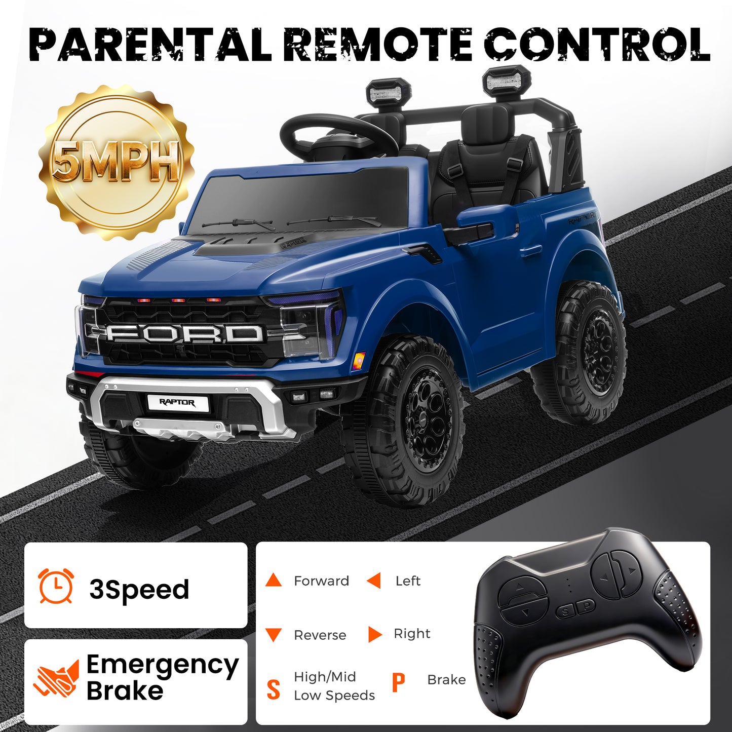 24V Ride On Toys for Big Kids 2 Seater, Ford F150 Electric Car for Kids, Battery Powered Kids Ride On Car to Drive, Toddler Car with Bluetooth LED Light for Boys Girls 3-8