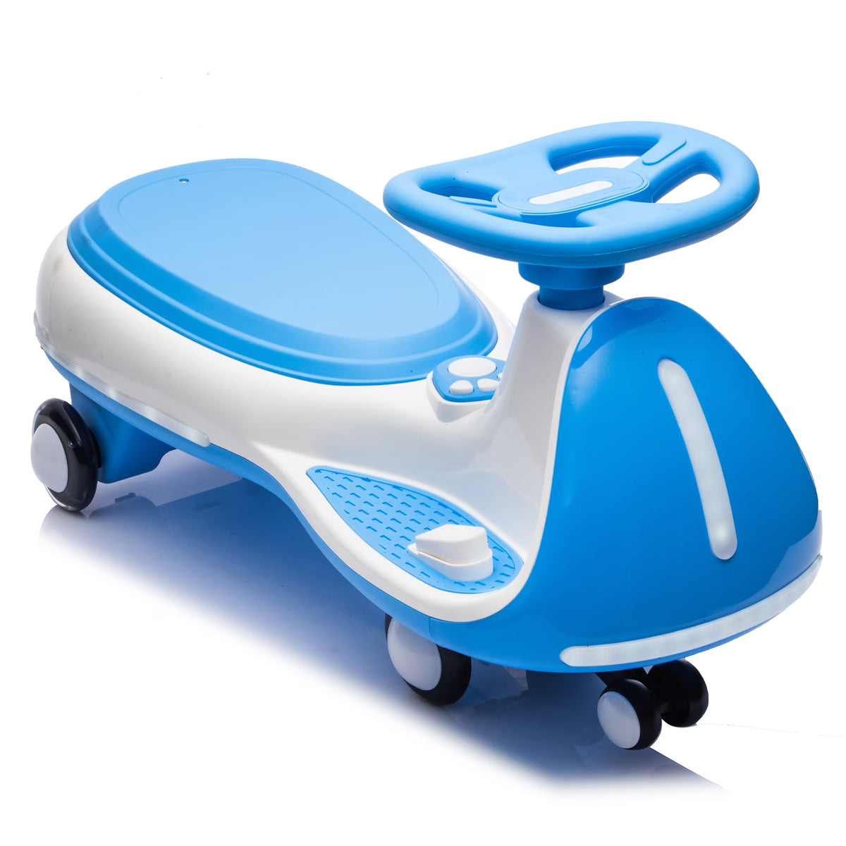 12V 2-in-1 Electric Wiggle Car for Kids Ages 3-8, Ride On Toy with Bluetooth, LED PU Wheels, Wide Foot Platform, 66 lbs