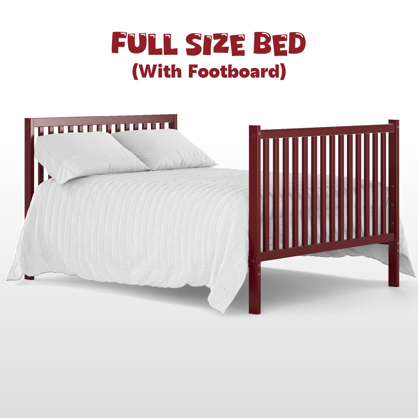 5-In-1 Convertible Crib, New Zealand Pinewood Baby Bed,Baby Crib With 3 Height Adjustment, Non-Toxic Finish, Easy to Assemble
