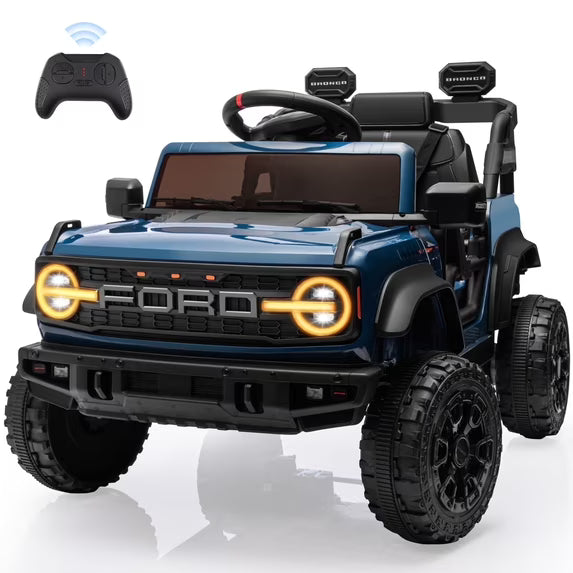 Conchico 12V Licensed Ford Bronco Powered Ride-On Cars with Remote Control, Ride on Toys with Music & Seatbelt, Electric Car for Kids