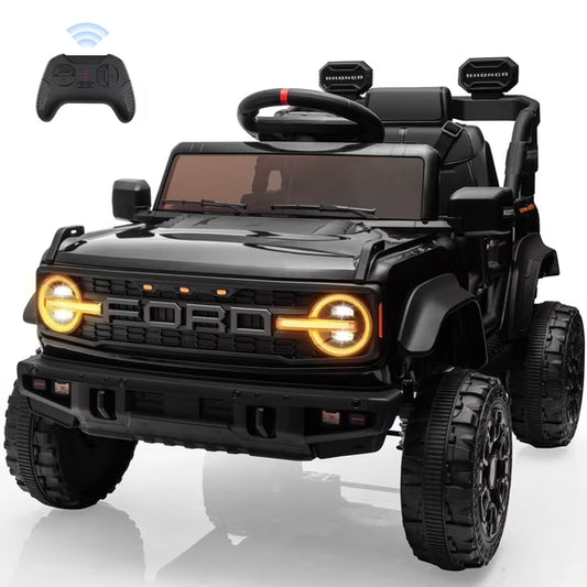 Conchico 12V Licensed Ford Bronco Powered Ride-On Cars with Remote Control, Ride on Toys with Music & Seatbelt, Electric Car for Kids