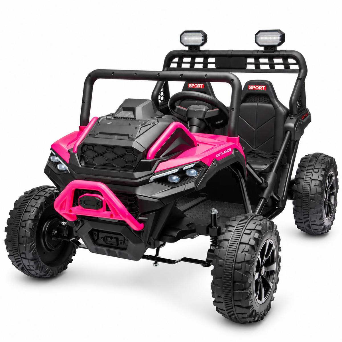 Conchico 36V Electric Ride on Car with 2 XL Seaters, 600W Motor Powered Ride on Toy for Big Kids w/ Spring Suspension, Bluetooth, LED Lights, Pink