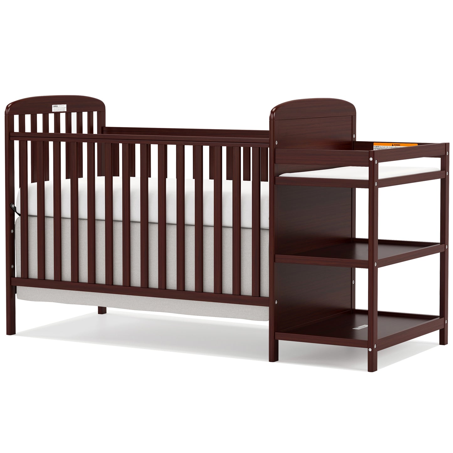 CASEMIOL Baby Crib with Changing Table 3 in 1, New Zealand Pinewood Cribs Convertible to Toddler Daybed Bed, Non-Toxic Finish, Easy to Assemble