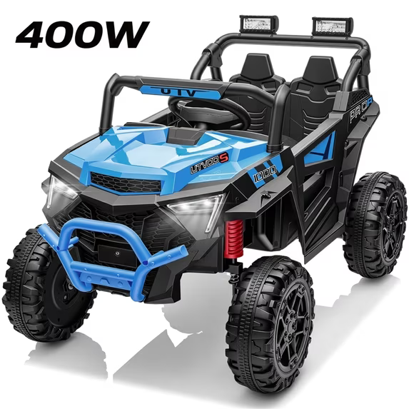 24V 400W Kids Ride On Electric UTV Car with Remote Control, Ride on Toys with Advanced Center Panel, Music, Bluetooth, LED Lights, Gift for Boys Girls 3+