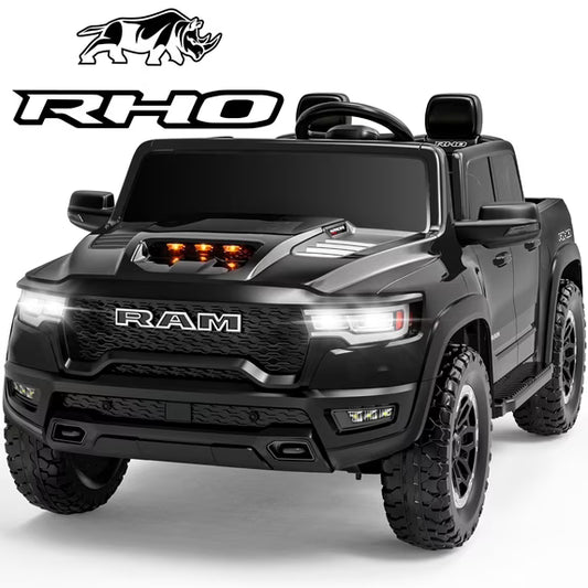 RAM 24V Kids Ride on Truck Cars, Ride on Toys with Remote Control, Electric Car for Kids 2 Seater, Powered Toddler Car with Bluetooth MP3 4 Wheels Suspension for Boys Girls