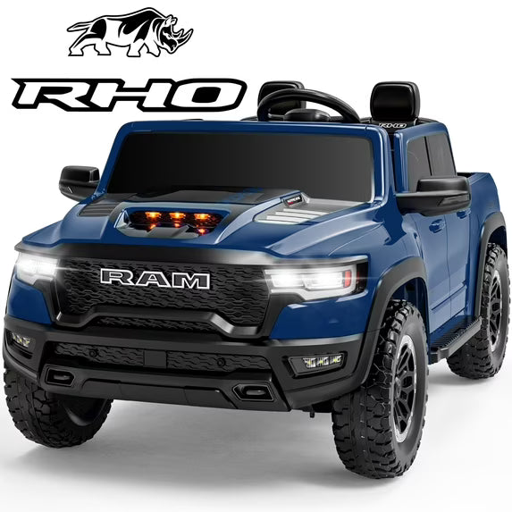 RAM 24V Kids Ride on Truck Cars, Ride on Toys with Remote Control, Electric Car for Kids 2 Seater, Powered Toddler Car with Bluetooth MP3 4 Wheels Suspension for Boys Girls