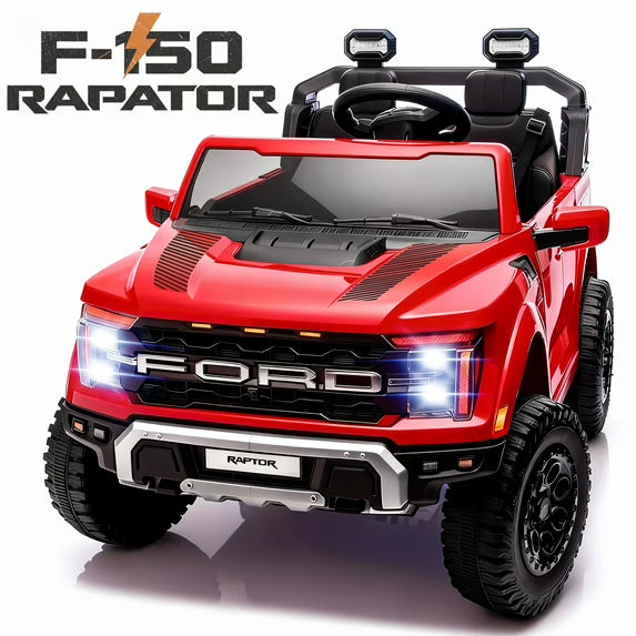 24V Ride On Toys for Big Kids 2 Seater, Ford F150 Electric Car for Kids, Battery Powered Kids Ride On Car to Drive, Toddler Car with Bluetooth LED Light for Boys Girls 3-8