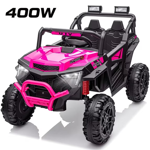 24V 400W Kids Ride On Electric UTV Car with Remote Control, Ride on Toys with Advanced Center Panel, Music, Bluetooth, LED Lights, Gift for Boys Girls 3+