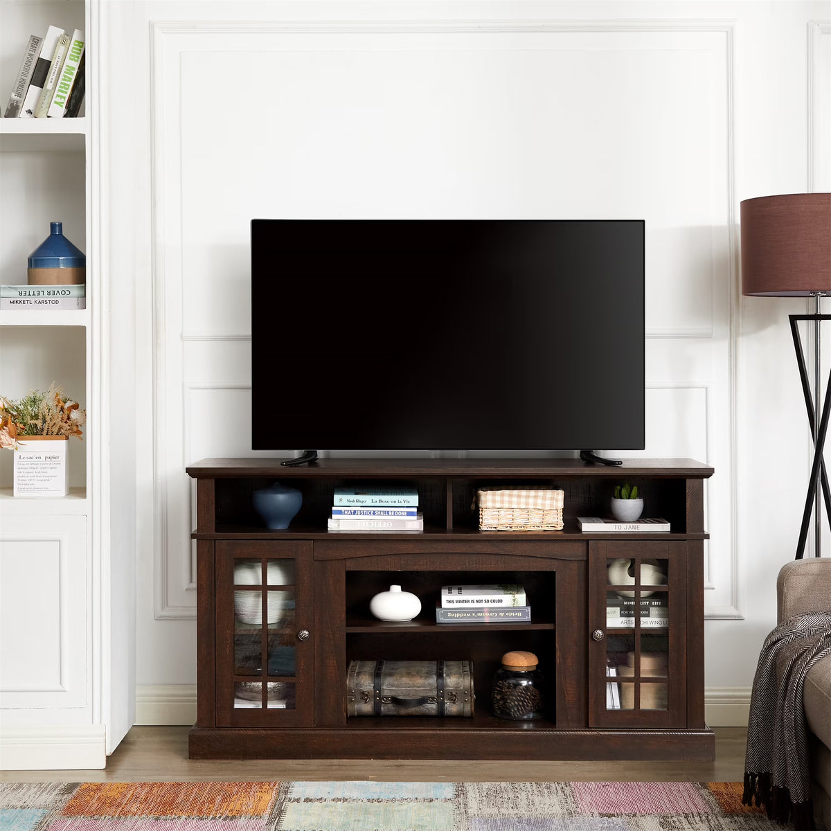 TV Stand for 65 Inch TV, TV Stands Console for Living Room, Modern Entertainment Center with Cabinet & Shelves Storage Space