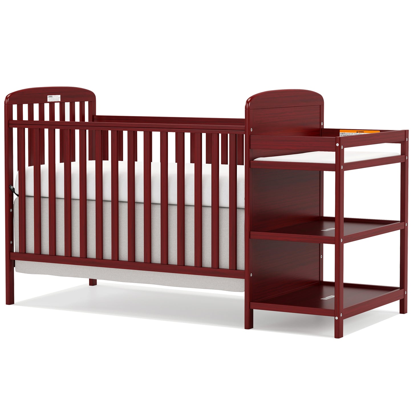 CASEMIOL Baby Crib with Changing Table 3 in 1, New Zealand Pinewood Cribs Convertible to Toddler Daybed Bed, Non-Toxic Finish, Easy to Assemble