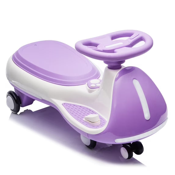 12V 2-in-1 Electric Wiggle Car for Kids Ages 3-8, Ride On Toy with Bluetooth, LED PU Wheels, Wide Foot Platform, 66 lbs