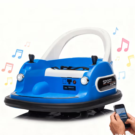 Conchico 12V Bumper Cars for Kids, Kids Ride on Toy for Toddler Boys Girls 3-5, 360° Spin, Ride on Cars with Remote Control, Anti-Collision Padding, Safety Belt, LED Lights, Bluetooth