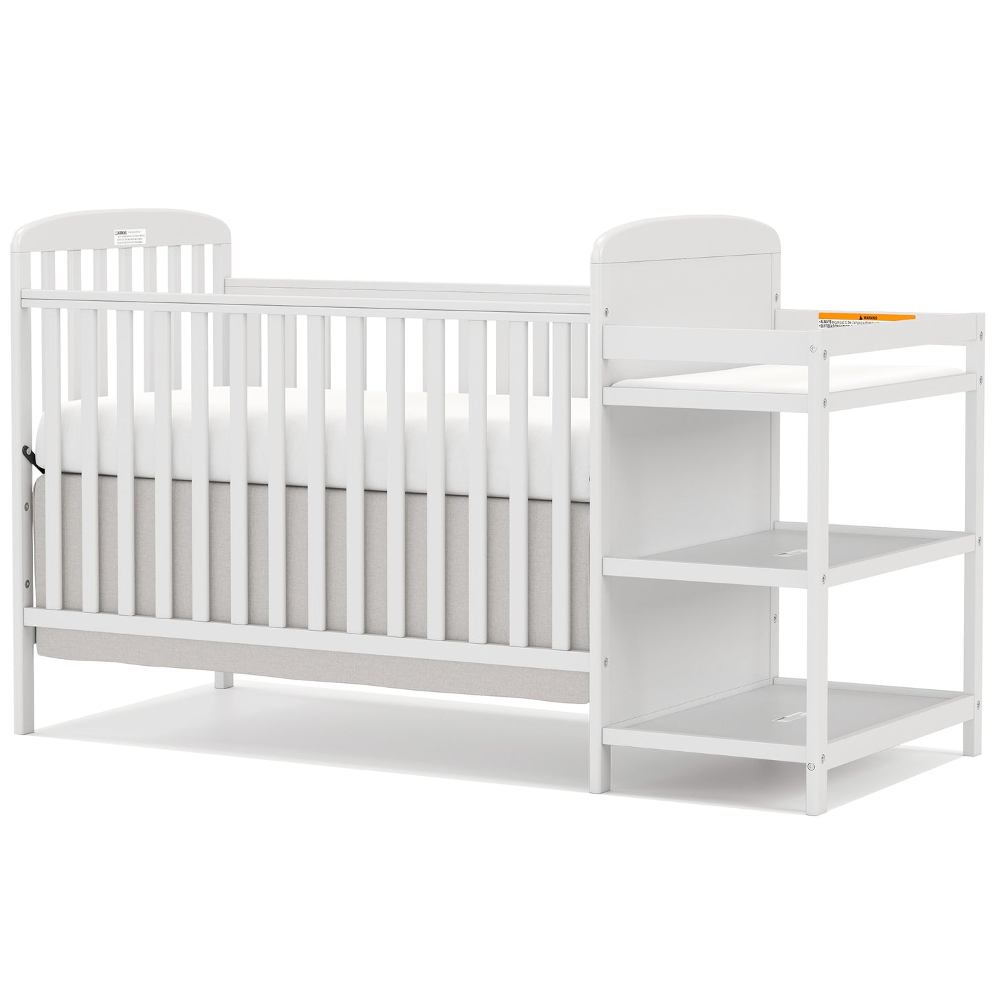 CASEMIOL Baby Crib with Changing Table 3 in 1, New Zealand Pinewood Cribs Convertible to Toddler Daybed Bed, Non-Toxic Finish, Easy to Assemble