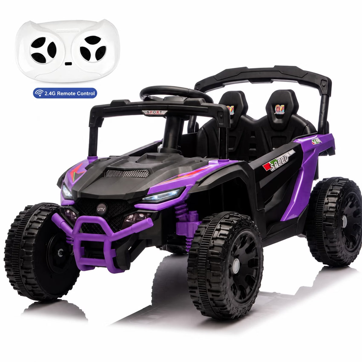 24V Kids Powered Ride On UTV, Electric Ride On Car for Kids Ages 3-5 with Remote, Bluetooth, LED Lights, 4-Wheel Suspension
