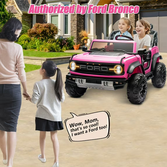 Conchico 24V 2 Seater Licensed Ford Bronco Powered Ride-On Cars with Remote, Electric Cars Riding Toys for Boys Girls 3-8