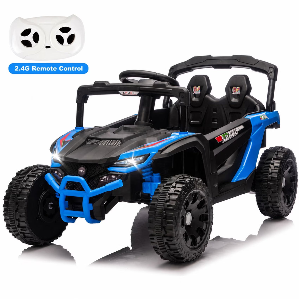 24V Kids Powered Ride On UTV, Electric Ride On Car for Kids Ages 3-5 with Remote, Bluetooth, LED Lights, 4-Wheel Suspension