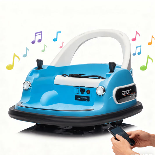 Conchico 12V Bumper Cars for Kids, Kids Ride on Toy for Toddler Boys Girls 3-5, 360° Spin, Ride on Cars with Remote Control, Anti-Collision Padding, Safety Belt, LED Lights, Bluetooth
