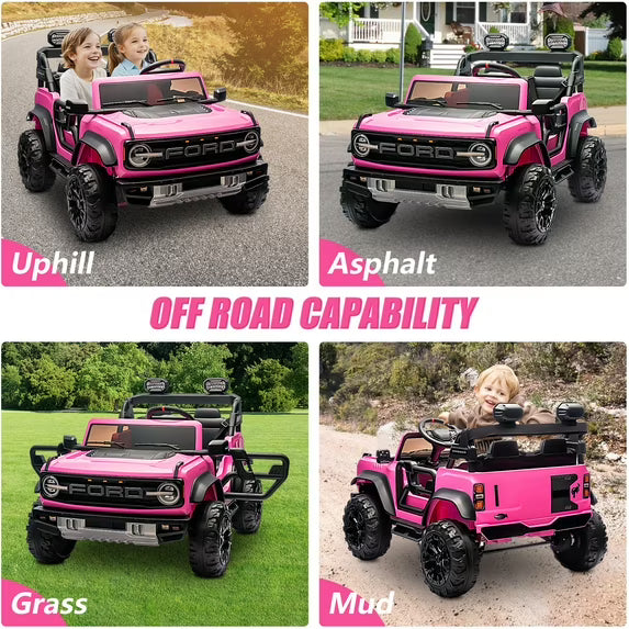 Conchico 24V 2 Seater Licensed Ford Bronco Powered Ride-On Cars with Remote, Electric Cars Riding Toys for Boys Girls 3-8
