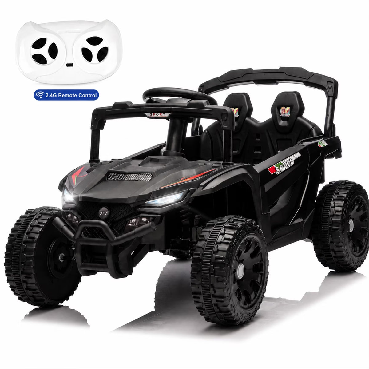 24V Kids Powered Ride On UTV, Electric Ride On Car for Kids Ages 3-5 with Remote, Bluetooth, LED Lights, 4-Wheel Suspension