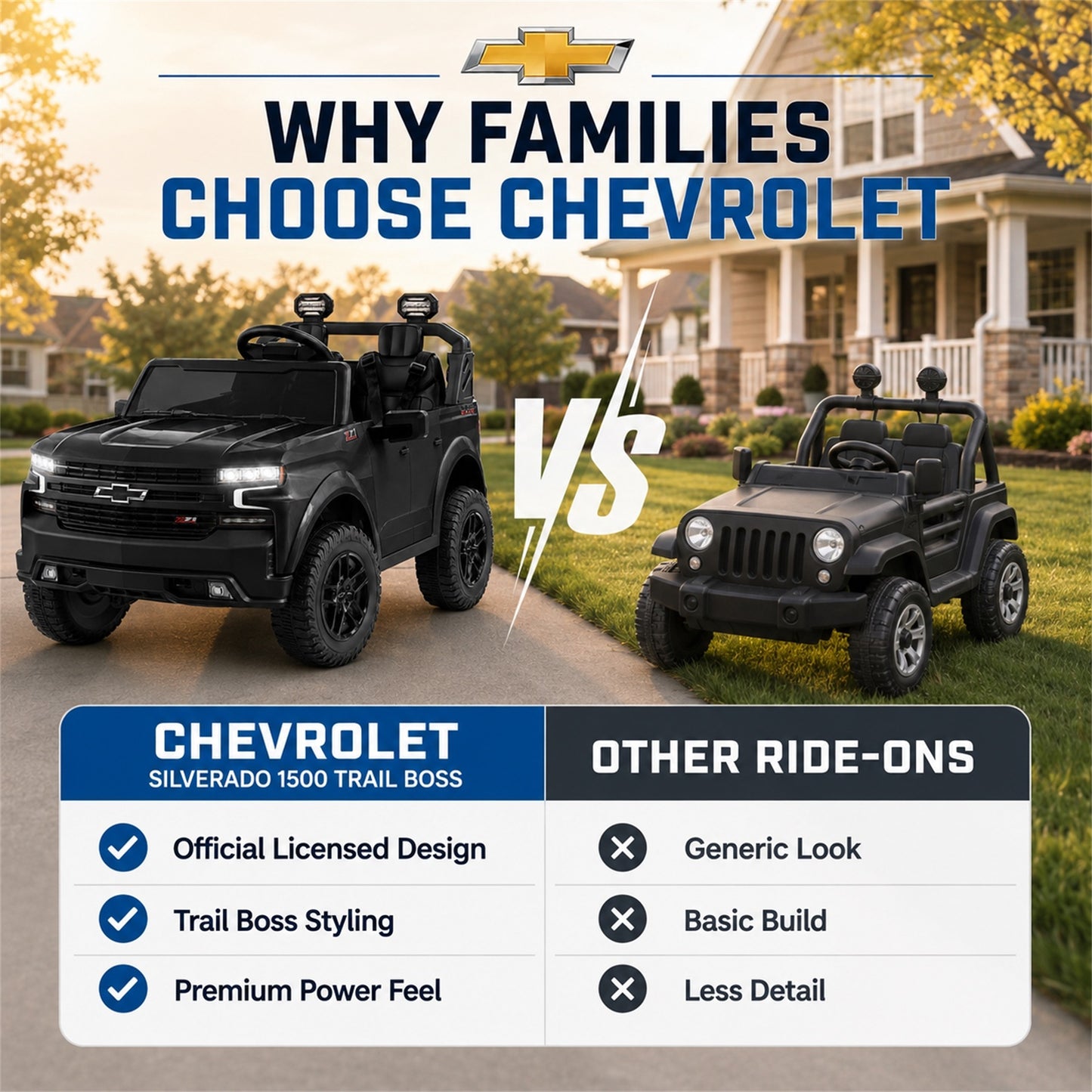 Conchico Licensed Chevrolet Silverado 24V Kids Ride On Truck, Chevy 2 Seater Battery Powered Ride On Car with Parent Remote Control, Music, Durable Wheels, Black