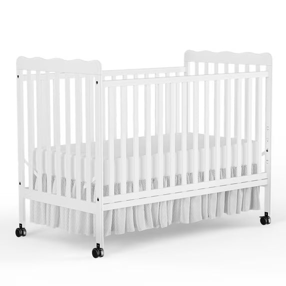 Baby Convertible Crib 3 In 1, Converts from Baby Crib to Toddler Bed, New Zealand Pinewood Baby Bed with Locking Wheels and Teething Rail, Crib with 4 Height Adjustment and Non Toxic Finish, Black