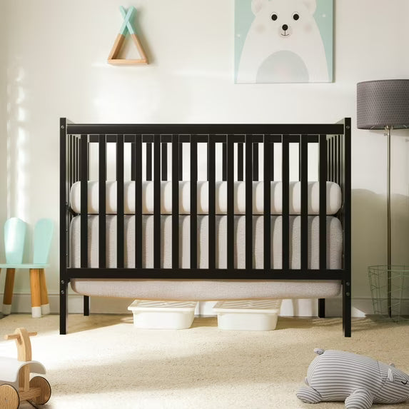 5-In-1 Convertible Crib, New Zealand Pinewood Baby Bed,Baby Crib With 3 Height Adjustment, Non-Toxic Finish, Easy to Assemble