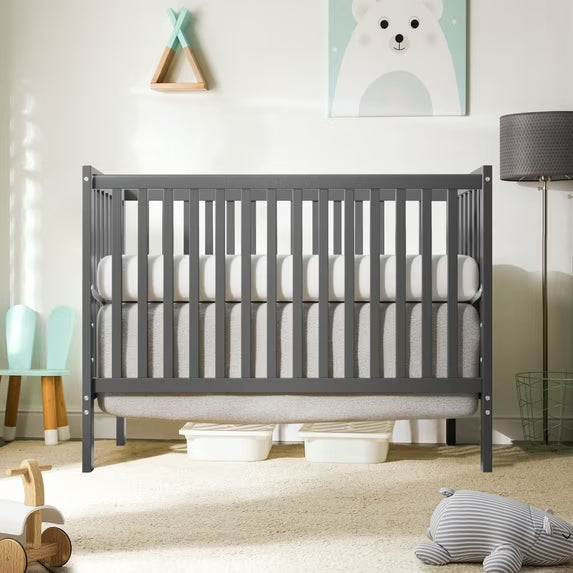 5-In-1 Convertible Crib, New Zealand Pinewood Baby Bed,Baby Crib With 3 Height Adjustment, Non-Toxic Finish, Easy to Assemble