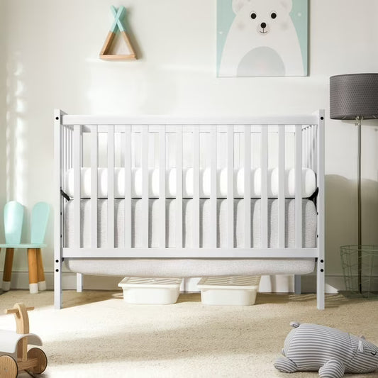 5-In-1 Convertible Crib, New Zealand Pinewood Baby Bed,Baby Crib With 3 Height Adjustment, Non-Toxic Finish, Easy to Assemble