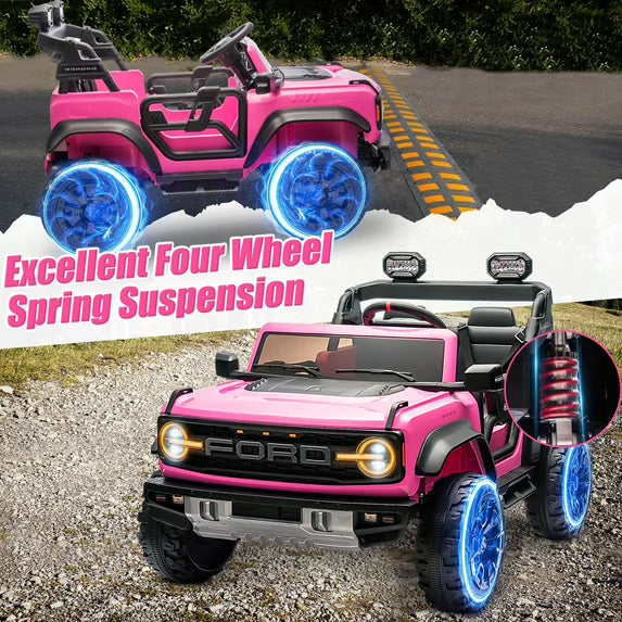 Conchico 24V 2 Seater Licensed Ford Bronco Powered Ride-On Cars with Remote, Electric Cars Riding Toys for Boys Girls 3-8